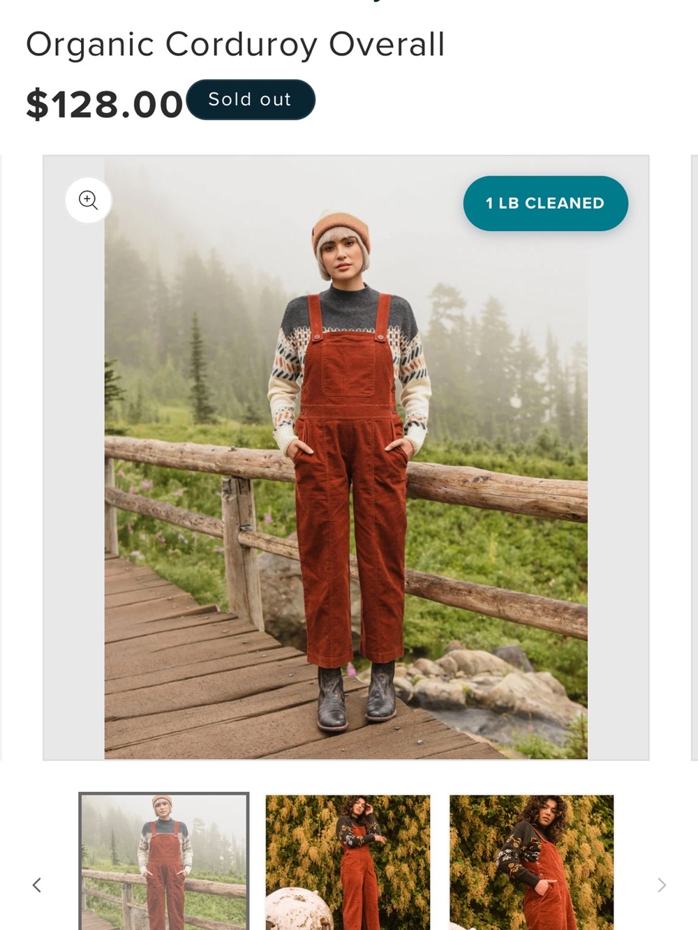 Organic Corduroy Overall united by blue